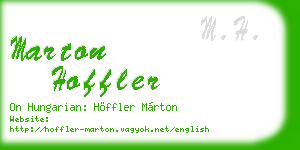 marton hoffler business card